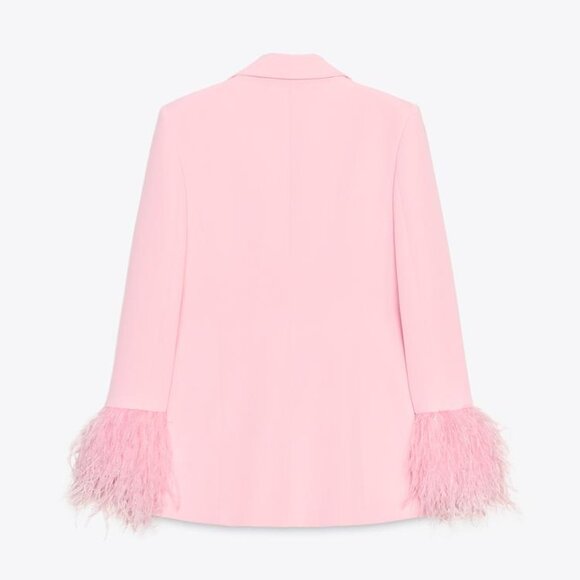 NWT ZARA FEATHER CUFF BLAZER - Picture 12 of 13